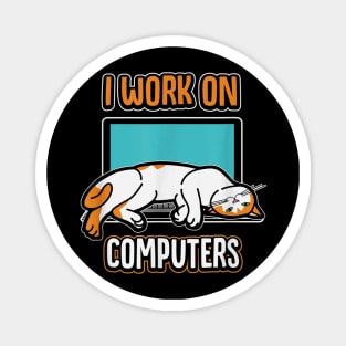 Cats and Computers Halloween Kitty for pet lovers T-Shirt Magnet